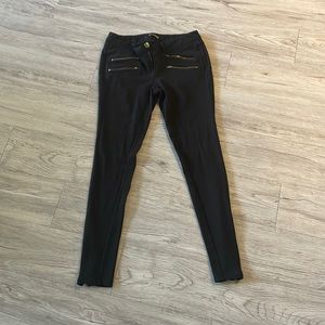 Express small stretchy black pants with zippers